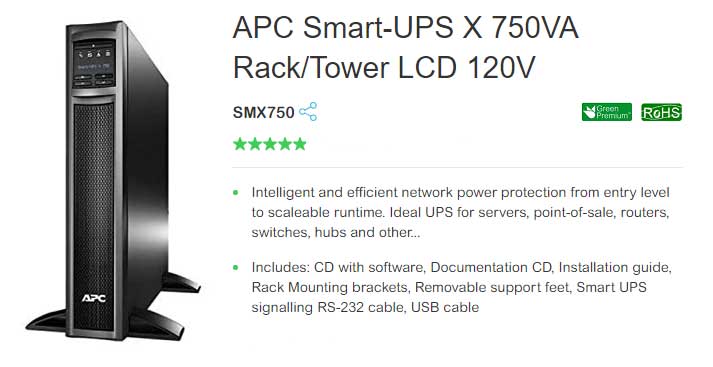 APC SMX750 Smart-UPS X 750VA UPS Battery Backup Rack/Tower LCD 120V